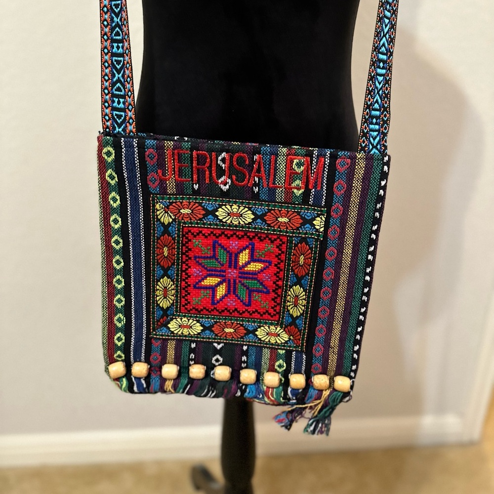 Jerusalem Israel Tapestry‎ Cross-Body Bag w/Zipper. New.